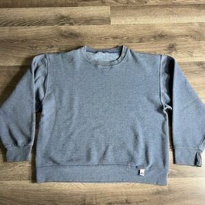 VTG Blank Sweatshirt Fits Medium Grey Distressed Faded 1990s Russell‎ Kanye USA